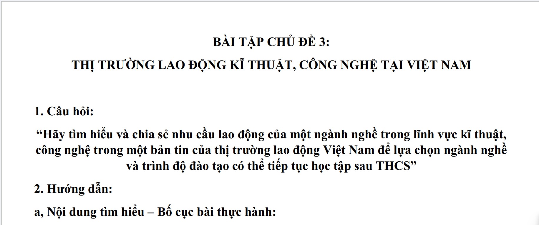 Bài tập chủ đề 3
